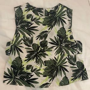 F21 palm leaf crop top tank